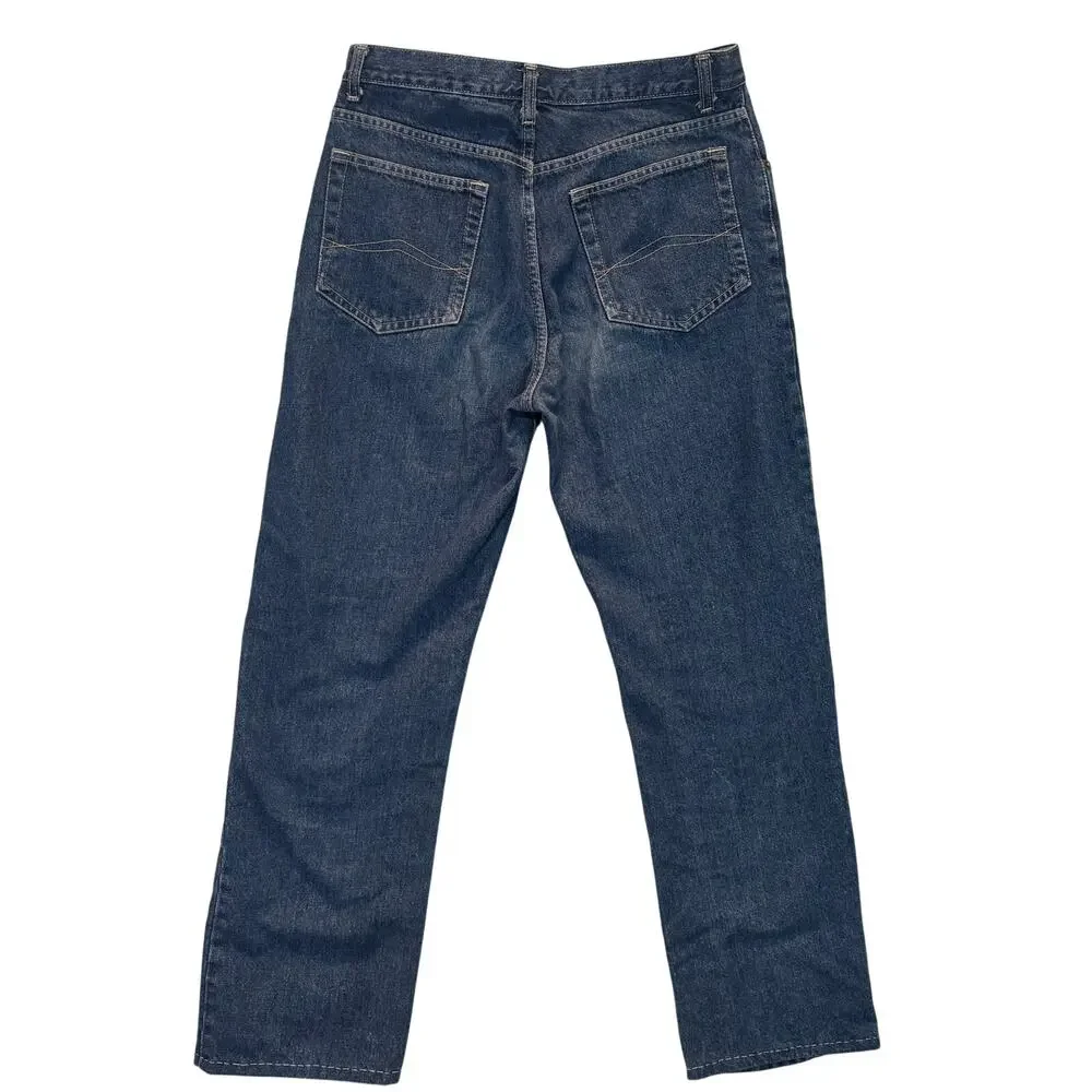 Vintage Loose Y2K Jeans Mens 32x33 Blue Denim Cotton Medium Wash Cargo Quay